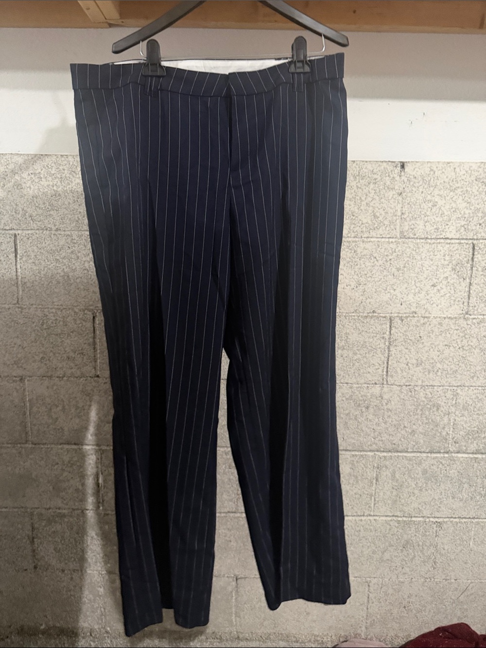 Navy Pinstripe Dress Pants